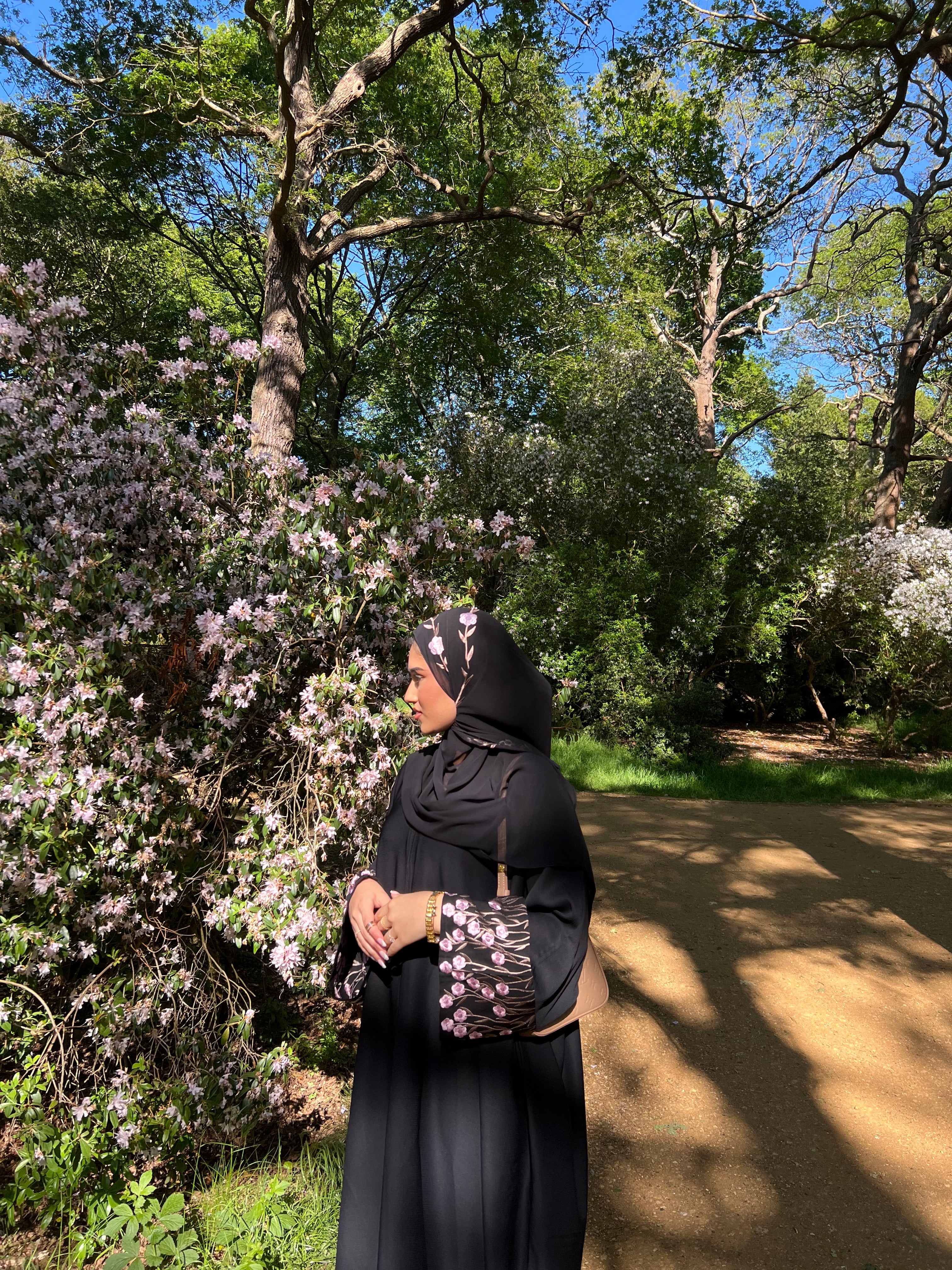 Embroidered Open Abaya with Hijab - Zahra
