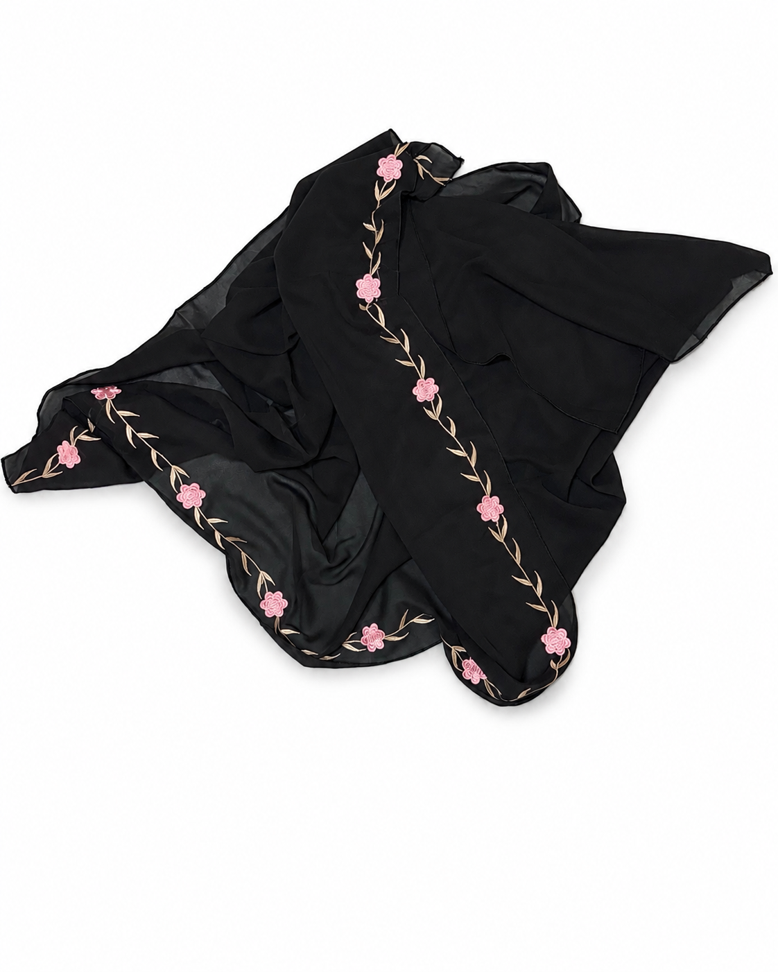 Embroidered Open Abaya with Hijab - Zahra