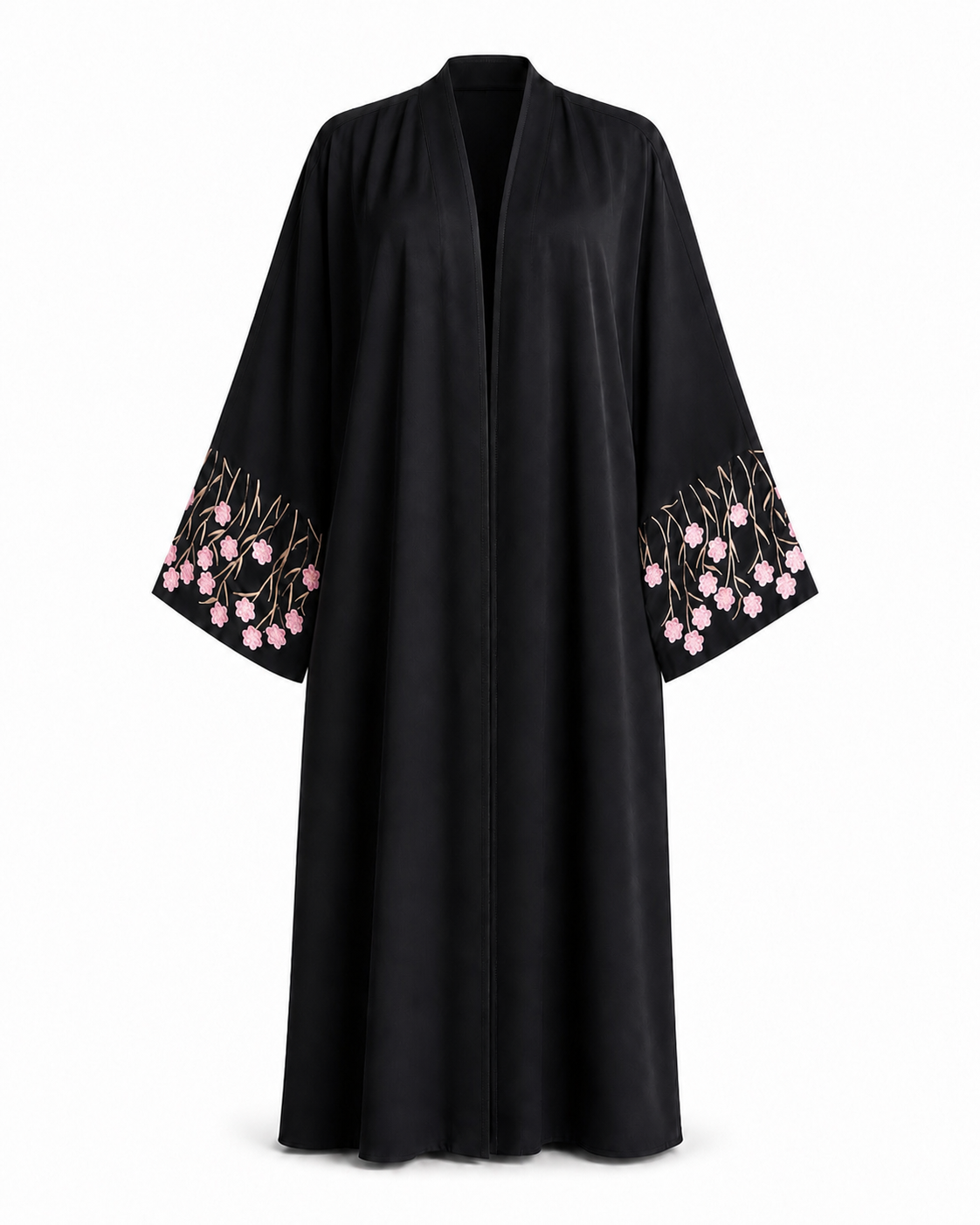 Embroidered Open Abaya with Hijab - Zahra
